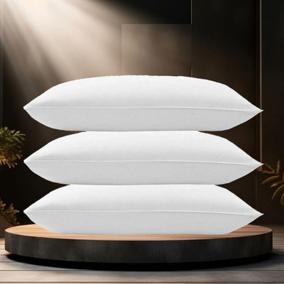 brightjex Microfibre Solid Sleeping Pillow Pack of 3(White)