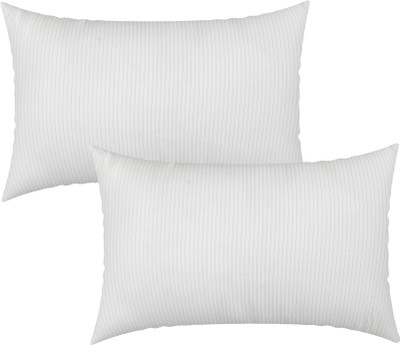 FLORAom Microfibre Travel Pillow Pack of 2 Stripes(White)