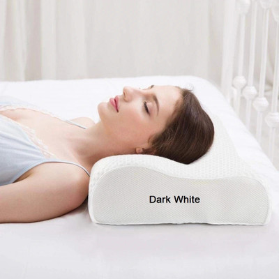 VIV-ATIQ Cervical Contour Memory Foam Pillow / Stomache / Side Sleepers / Anti-Snoring Memory Foam Solid Orthopaedic Pillow Pack of 1(Dark White)