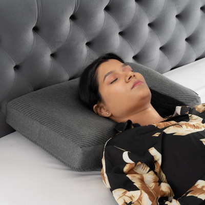 Wakefit Memory Foam Sleeping Pillow Pack of 1 Solid(Dark Grey)