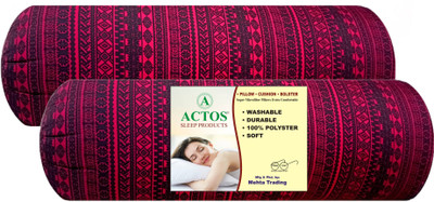 ACTOS Microfibre Abstract Bolster Pack of 2(Maroon)