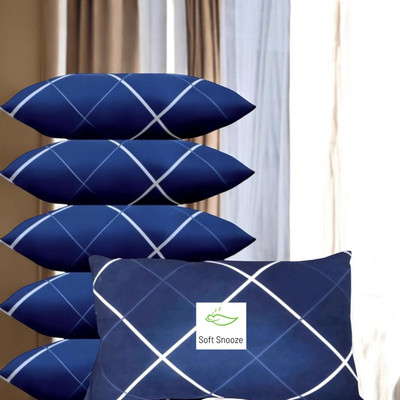 SOFT SNOOZE Soft Luxury Microfibre Abstract Sleeping Pillow Pack of 6(Blue)