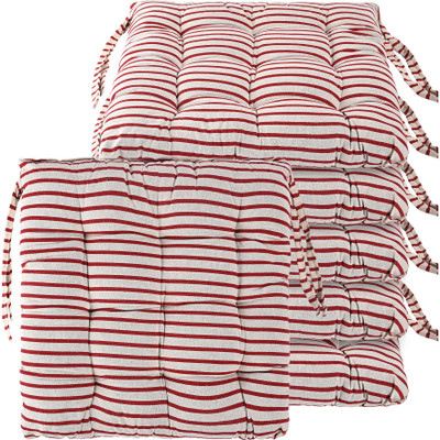 KUBER INDUSTRIES Microfibre Abstract Chair Pad Pack of 6(Maroon)