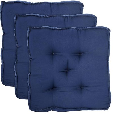 Barbican Microfibre Solid Chair Pad Pack of 3(CHPD-NBLUE-P3)