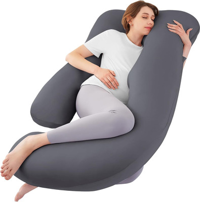 THUKRAN Polyester Fibre Solid Pregnancy Pillow Pack of 1(Grey)