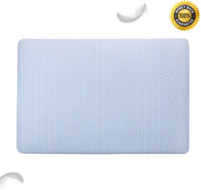 Dormyo Luxury Thin Memory Foam Geometric Orthopaedic Pillow Pack of 1(WhiteBlue)