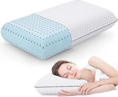 LA VERNE Luxury Memory Foam Geometric Sleeping Pillow Pack of 1(Silver)