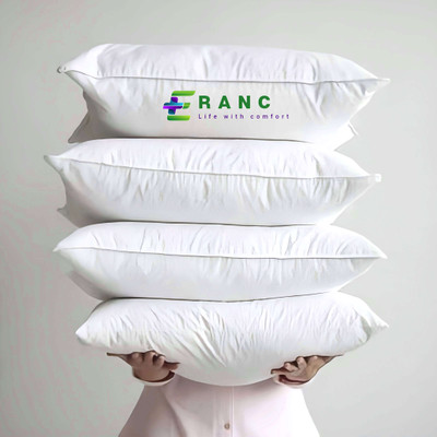 ERANC LUXURY Polyester Fibre Abstract Sleeping Pillow Pack of 4(White)