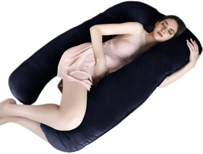 WILD MINT U Shape Solid Pregnancy Pillow Polyester Fibre Solid Pregnancy Pillow Pack of 1(Black)