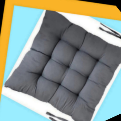 El Sandalo Microfibre Chair Pad Pack of 1 Solid(Grey)