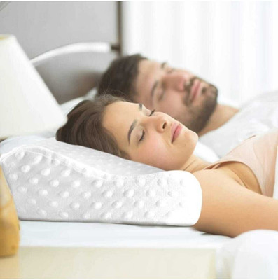 Faltomin Memory Foam Geometric Orthopaedic Pillow Pack of 1(White)