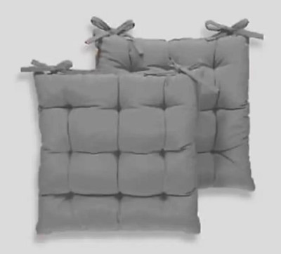 CREMPIRE Cotton Chair Pad Pack of 2 Floral 1(Grey)