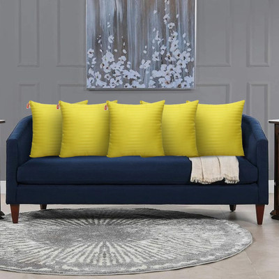 JDX JSH-18001-5-16x16 Polyester Fibre Solid Cushion Pack of 5(Yellow)