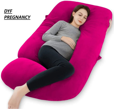 dyf ultra soft j shaped Polyester Fibre Solid Pregnancy Pillow Pack of 1(RANI PINK)