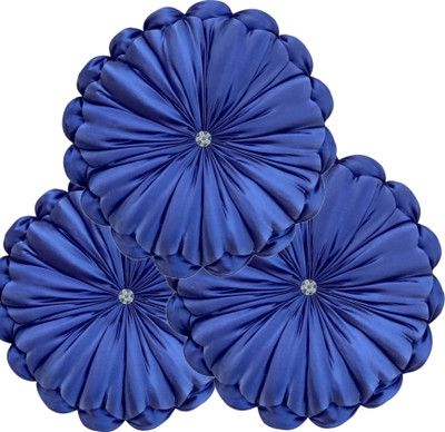 GTX Decorative premium Microfibre Solid Cushion Pack of 3(Blue)