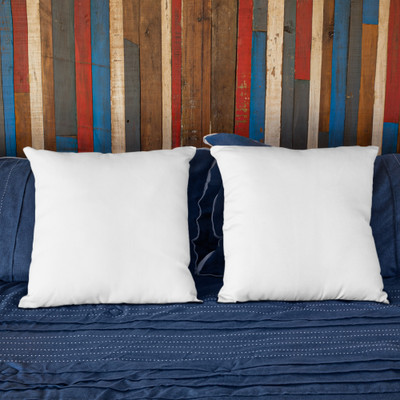 maatrikaa Plain/Solid Satin Fabric Square Cushion Inserts (16*16 inch)(40.6Cm*40.6Cm) Polyester Fibre Solid Cushion Pack of 2(White)