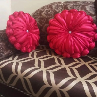 GTX Decorative Microfibre Solid Cushion Pack of 2(Red)