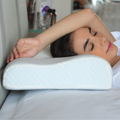 R K Fashion Sleeping neck pillow Memory Foam Nature Cervical Pack of 1(White)