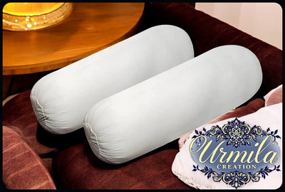 Urmila Creation Round Microfibre Solid Bolster Pack of 2(White)