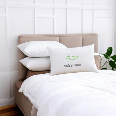 SOFT SNOOZE Microfibre Sleeping Pillow Pack of 3 Solid Soft Luxury(White)