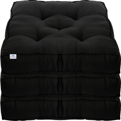Heart Home Microfibre Solid Chair Pad Pack of 3(Black)