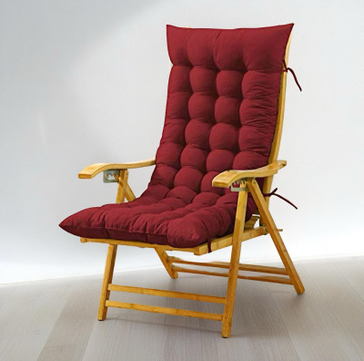 SOFT SNOOZE Microfibre Chair Pad Pack of 1 Solid Soft Ultra Luxury(Maroon)