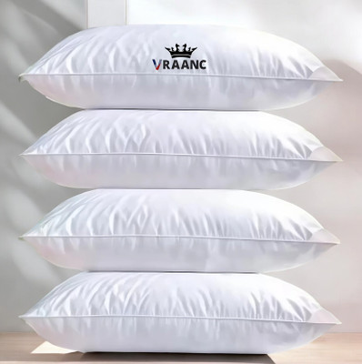 vraanc Luxury Polyester Fibre Abstract Sleeping Pillow Pack of 4(White)