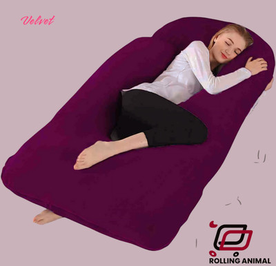 Rolling Animal Polyester Fibre Pregnancy Pillow Pack of 1 Solid(Purple)