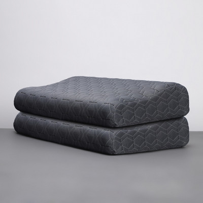 LA VERNE Luxury Contour Memory Foam Geometric Sleeping Pillow Pack of 2(Grey)