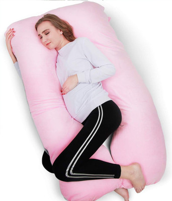 THUKRAN Microfibre Solid Pregnancy Pillow Pack of 1(Pink)