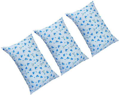 brightjex Microfibre Solid Sleeping Pillow Pack of 3(Blue Flowers)