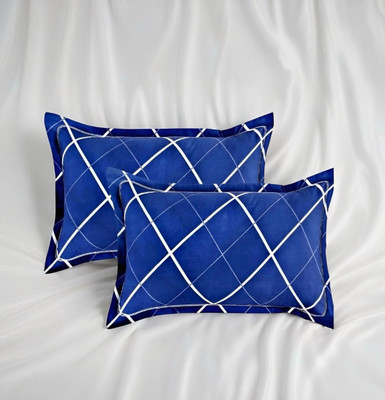 Regnar Luxury Microfibre Solid Sleeping Pillow Pack of 2(Blue)
