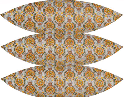 GKM Microfibre Floral Sleeping Pillow Pack of 3(Yellow)