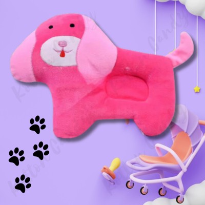 Kotton Candy Infant Puppy Cute Design 0-12 Month Polyester Fibre Animals Baby Pillow Pack of 1(Dark Pink)