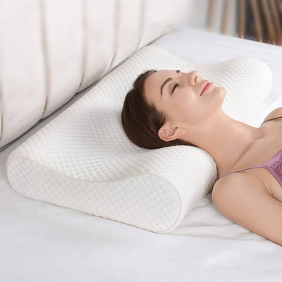 RAIVATS CARE Memory Foam Solid Cervical Pack of 1(White)