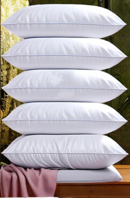 YPOLOIPO LUXURY Polyester Fibre Abstract Sleeping Pillow Pack of 5(White)