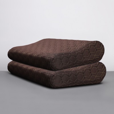 LA VERNE Luxury Contour Memory Foam Geometric Sleeping Pillow Pack of 2(Brown)