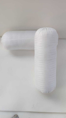 SLEEPY FEEL Microfibre Bolster Pack of 2 Stripes Soft Lightweight(White(28×31Inch)