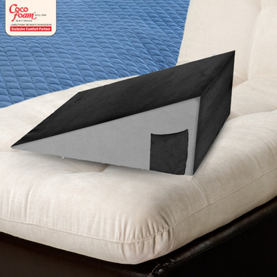 Cocofoam Multipurpose Wedge Pillow Memory Foam Solid Orthopaedic Pillow Pack of 1(Blue & Black)
