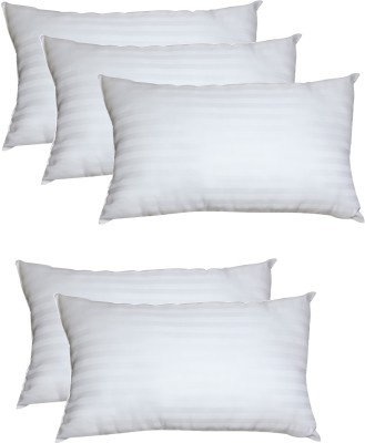 VLYSIUM stripe 12*20 cushions for sofa or chair pillows set (50cm*30cm) Microfibre, Polyester Fibre Stripes Lumbar Pillow Pack of 5(White)