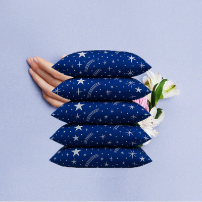 CATHROL Polyester Fibre Sleeping Pillow Pack of 5 Abstract 5 Pillows(Blue)