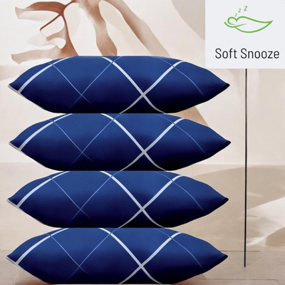 SOFT SNOOZE Soft Luxury Microfibre Abstract Sleeping Pillow Pack of 4(Blue)