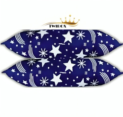 TWIROX LUXURY Polyester Fibre Solid Sleeping Pillow Pack of 2(Blue)