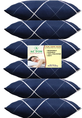 ACTOS Microfibre Geometric Bolster Pack of 6(Dark Blue)