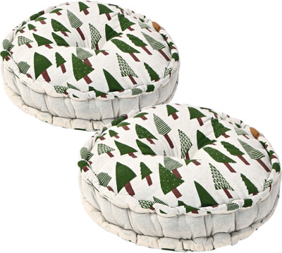 KUBER INDUSTRIES Microfibre Solid Chair Pad Pack of 2(Green)