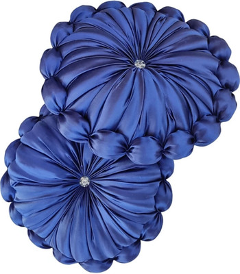 GTX Microfibre Floor Cushion Pack of 2 Solid Premium cushion set(Blue)