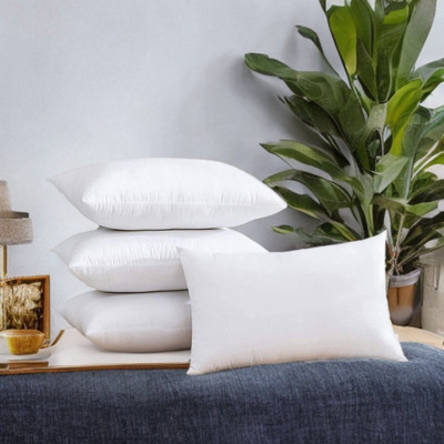 CATHROL Microfibre Solid Sleeping Pillow Pack of 4(White)