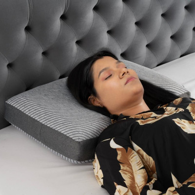 Wakefit Memory Foam Sleeping Pillow Pack of 1 Solid(Light Grey)