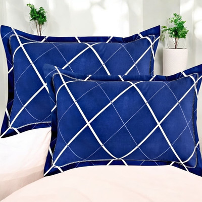 Cozy Palace Microfibre Sleeping Pillow Pack of 2 Solid(Blue)