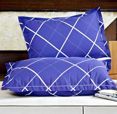 LIPONOS LUXURY Microfibre Solid Sleeping Pillow Pack of 2(Blue)